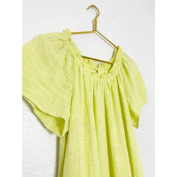 Anthropologie Maeve Selah High-Low Maxi Dress Size Medium Yellow Oversized Boho - Picture 7 of 13